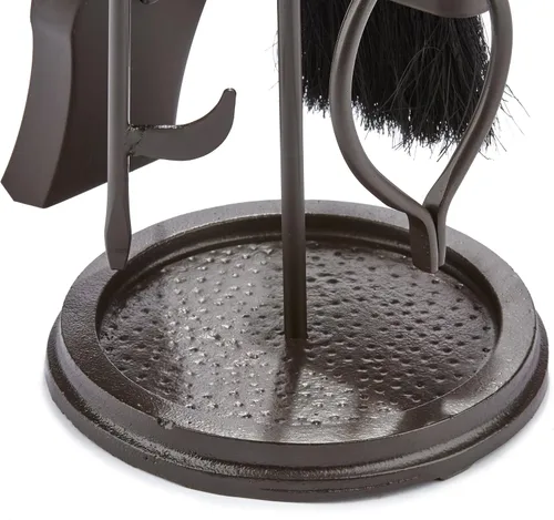 Vista 3 de Uniflame, F-1631, juego de herramientas de chimenea de bronce de 5 piezas con asas de bola