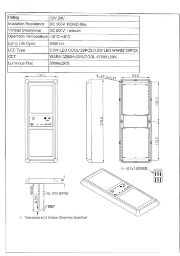 Vista 9 de Luces interiores de doble LED para autocaravana, 12 V CC con interruptor de pantalla táctil de iluminación de 5 modelos, repuesto interior de 24 V