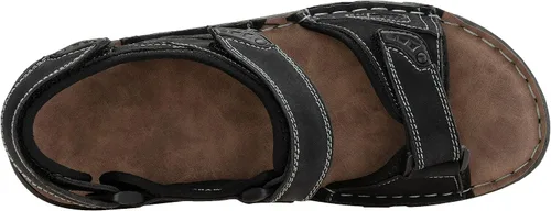 Vista 5 de Jousen Sandalias de cuero para hombre, sandalias de playa con punta abierta, sandalias deportivas de verano al aire libre