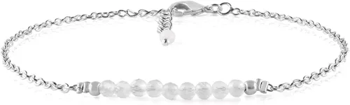 Vista 86 de YANARA Pulsera de tobillo para mujer, piedra de nacimiento natural, cuentas de piedras preciosas, tobillera delicada hecha a mano de 9 pulgadas +