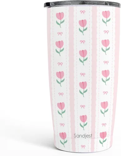 Vista 25 de SANDJEST Vaso Térmico de Abeja 20oz con Dibujos de Joyería, Vasos Térmicos Aislados de Acero Inoxidable, Regalos para Mujeres y Niñas, Taza de Café