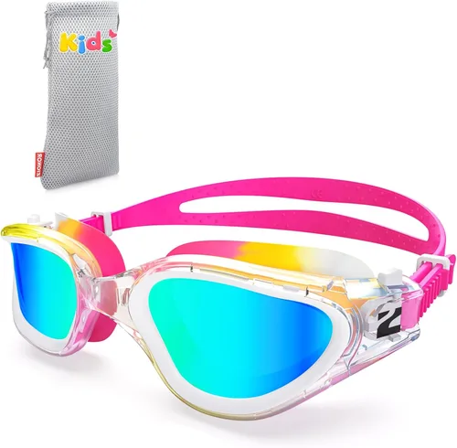 Vista 14 de ZIONOR G1MINI MIX - Gafas de natación para niños, con bloques de color, polarizados, sin fugas, antiniebla, para niños (3-14)