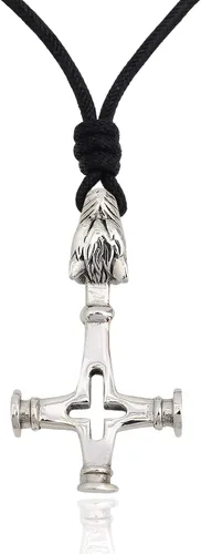 Vista 3 de God 's martillo Mjolnir 92.5 plata de ley peltre latón collar Pendent joyas Cadena de peltre