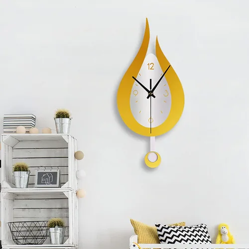 Vista 6 de Reloj de pared moderno con diseño de gota de agua, reloj de péndulo de acrílico creativo para el hogar, dormitorio, sala de estar, decoración