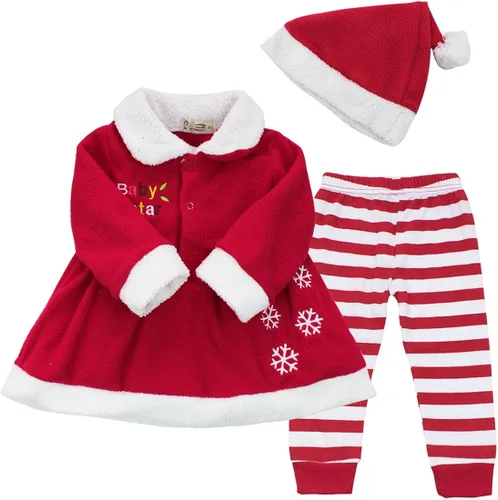 Vista 7 de iiniim - Juego de 3 trajes de Navidad para bebés y niñas
