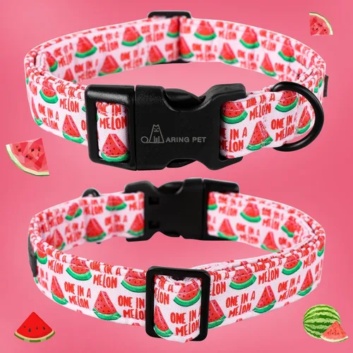 Vista 3 de Aring Pet Collar de algodón, ligero y ajustable, con hebilla de liberación rápida, para perros pequeños, medianos y grandes, para cachorros, M