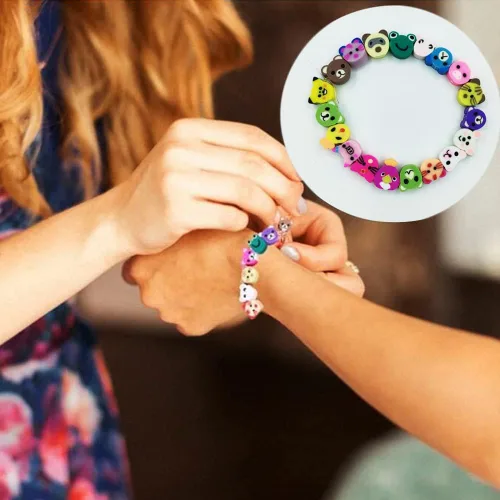 Vista 3 de 200 cuentas de arcilla de animales, cuentas de arcilla polimérica para pulseras, collares, joyería (animal)