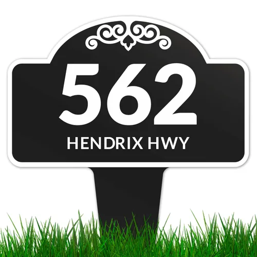 Vista 10 de Letrero personalizado de dirección de casa, placa de dirección de césped, números de casa personalizados para Navidad al aire libre, 12 x 15