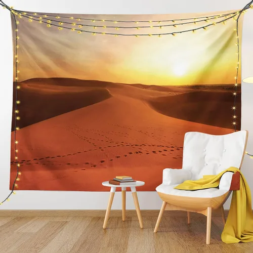 Vista 153 de Ambesonne Tapiz de hongos, atmósfera psicodélica, escena astral estrellada con motivos orientales trippy, decoración de tela para colgar en la pared
