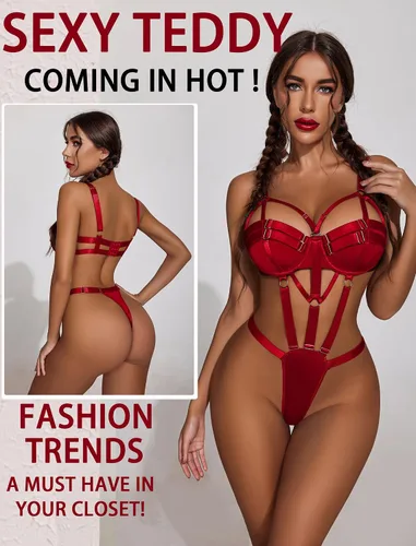 Vista 3 de Avidlove Lencería para mujer con brasier push up, lencería de una pieza con aros