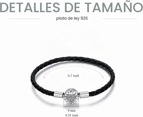 Vista 5 de LONAGO - Pulsera de plata de ley 925 con dije y cierre de barril y cadena de serpiente, compatible con dijes Pandora, regalo de cumpleaños para mujer