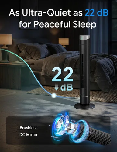 Vista 51 de ZAFRO Ventilador de torre inteligente para dormitorio, ventilador de torre oscilante de 120°, 28 pies/s de alta velocidad, 12 velocidades, 4 modos