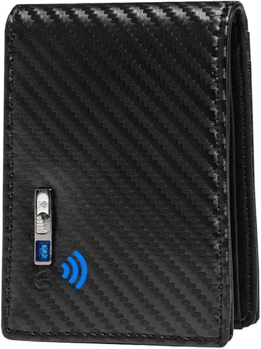 Vista 13 de Billetera rastreable para hombre, antipérdida, Bluetooth, rastreador y buscador, tarjeta de crédito (rojo-1)