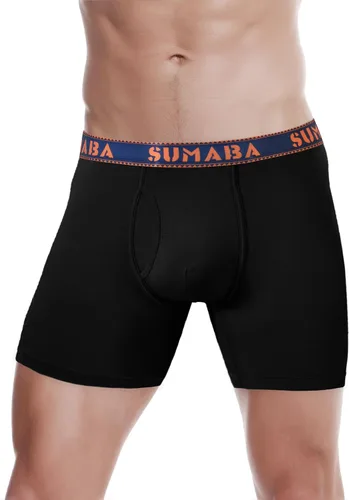 Vista 24 de SUMABA Calzoncillos tipo bóxer de pierna larga para hombre, con bolsa que no se suben para hombre 1 paquete: verde militar02