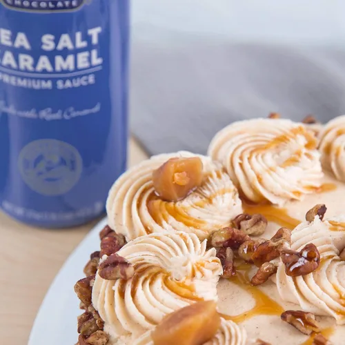 Vista 5 de Ghirardelli Salsa con sabor a chocolate, caramelo, chocolate blanco y caramelo de sal marina, botellas de 16 onzas (paquete de 4) con cuchara