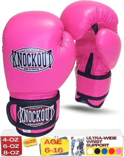Vista 12 de Kids Boxing Gloves for Training, Youth Punching Bag Gloves Age 4-15 boys & girls, Wide hook-and-loop wrist strap, High-density foam padding, boxing