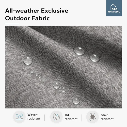 Vista 7 de MFSTUDIO Juego de 2 sillas de comedor para patio al aire libre, sillas de patio resistentes con cojines, sillas de terraza de hierro forjado
