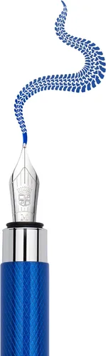 Vista 4 de Faber Castell 141740 - Bolígrafo estilográfico mediano, punta media, Bentley, colección Earl, color azul lentejuelas