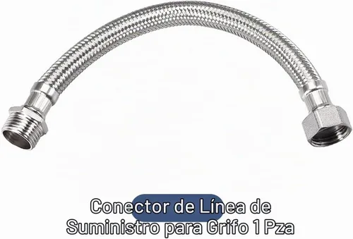 Vista 5 de METALLIXITY Conector de línea de suministro de grifo (200mm/8"), acero inoxidable 304 G1/2 hembra a conector de manguera de suministro de agua macho