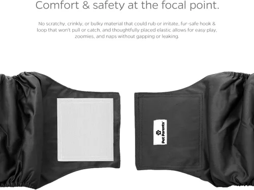 Vista 5 de Pet Parents - Bandas abdominales y extensores lavables prémium para perros machos - Pañales para perros machos - Paquete de 3 - Color: negro