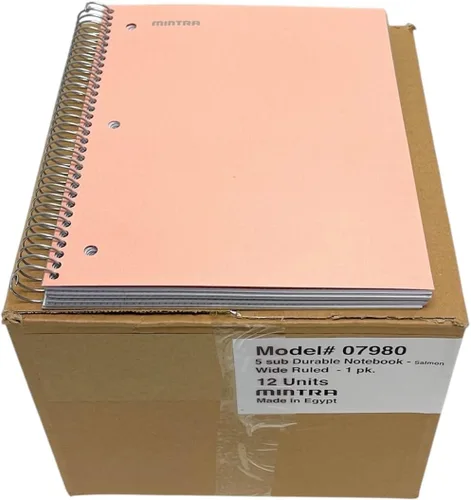 Vista 44 de Mintra Office Cuadernos de Espiral Duraderos, 5 Materias (Hielo Ártico, Rayado Universitario 1pk)