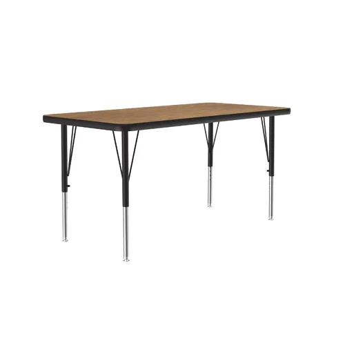 Vista 4 de Correll Econoline AM2448-REC-06 - Mesa de actividades para el aula, rectangular de 24 x 48 pulgadas, parte superior de melamina de roble medio
