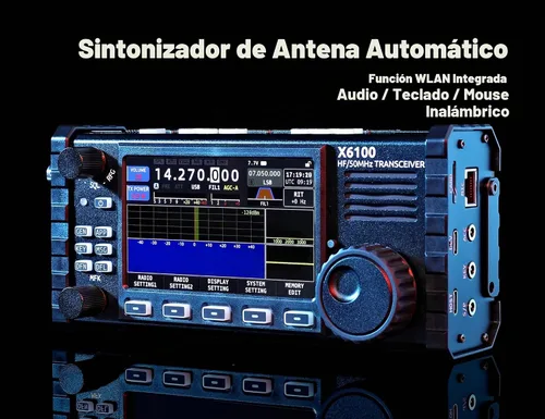 Vista 3 de Xiegu X6100 Transceptor HF SDR HF/50MHz Modo Completo Batería Integrada y Sintonizador de Antena Automático