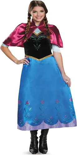 Vista 5 de TYCDZ Disfraz de Halloween para adulta, disfraz de princesa Anna Frozen blanco como la nieve