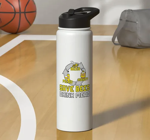 Vista 7 de Bees Honey Mead - Mead Making Brew Mead Stainless Steel Insulated Water Bottle