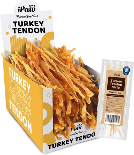 Vista 11 de iPaw Tendón de pavo para perros, masticable natural para cachorros de grado