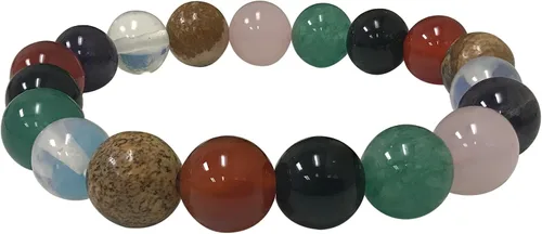 Vista 121 de Gem Avenue Handmade Round Bead Stretch Bracelet Unisex Natural Stone Beaded Jewelry for Men & Women, Elastic Wristband for Daily Wear