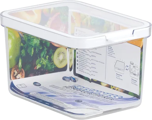 Vista 7 de CARE + PROTECT Contenedor de alimentos inteligente, perfectamente apilable, organizador de nevera, protege los alimentos de la humedad, mantiene