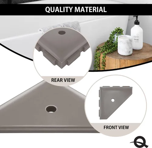Vista 2 de Questech Décor - Estante esquinero de ducha, con tapa para una nueva construcción, estante esquinero de ducha para paredes de azulejos, organizador