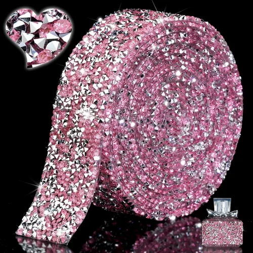 Vista 21 de Locacrystal Cinta de diamantes de imitación de resina con cristales brillantes, autoadhesiva, para planchar, para manualidades, automóviles Negro