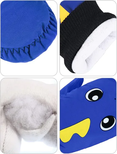 Vista 5 de Guantes de esquí de invierno guantes impermeables con forro de algodón cálido para niños