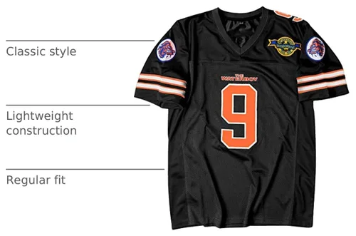 Vista 4 de 90s Football Jersey for Party,Men Bobby Boucher #9 The Waterboy Negro