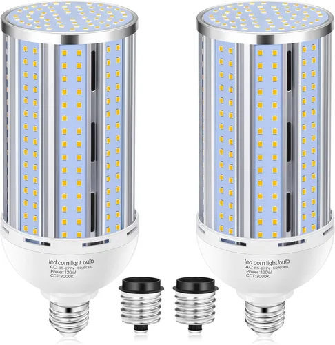 Vista 12 de Bombilla LED de Maíz de 44W (Paquete de 2), Sin Ventilador, (Equivalente a 390 Vatios) Base E26/E39 Mediana/Mogul Grande, Lámpara LED COB 3000K
