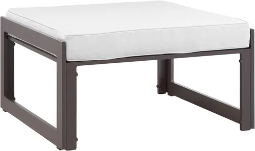 Vista 15 de Modway Fortuna otomana de aluminio para patio al aire libre, color marrón moca