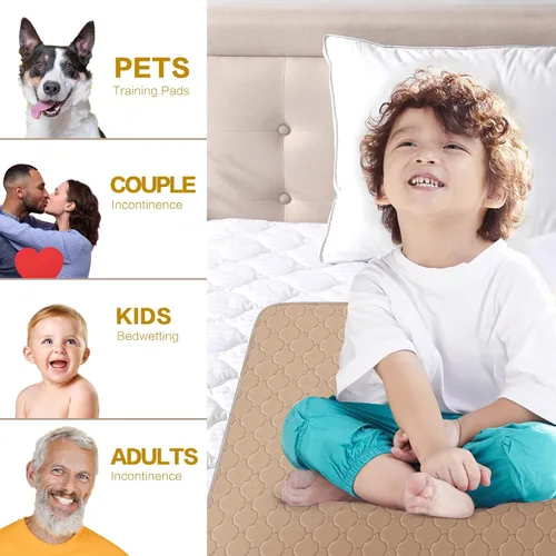 Vista 6 de Alsunny Almohadillas de orina de hospital para niños de 18 x 24 pulgadas (paquete de 4), almohadillas de humectación de cama para niños, almohadilla