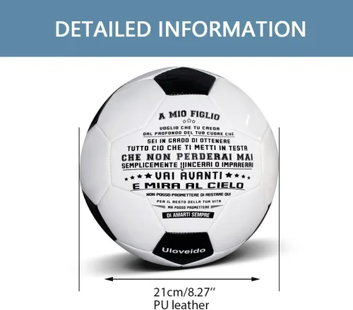 Vista 2 de Uloveido Balón de fútbol tradicional blanco y negro de alto rendimiento para hijo, hija, nieto, cumpleaños, Navidad, regalo de cumpleaños, Navidad