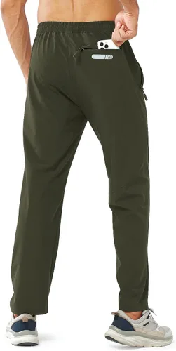 Vista 3 de NORTHYARD Pantalones deportivos para hombre, para correr, entrenamiento, gimnasio, ligeros, con bolsillos con cremallera