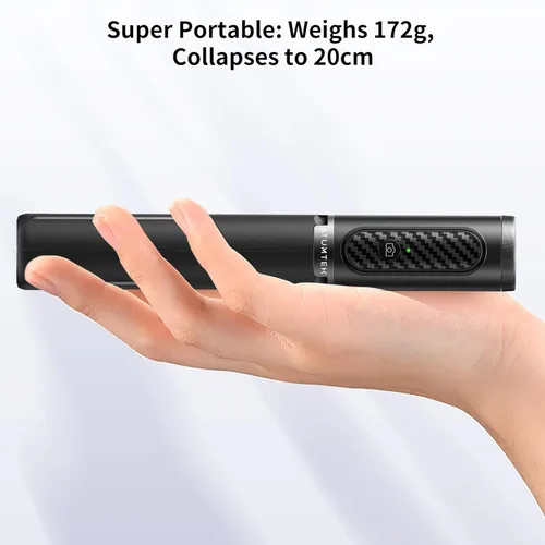 Vista 5 de ATUMTEK Palo de Selfie Trípode, trípode extensible 3 en 1 de aluminio para teléfono con control remoto Bluetooth desmontable, compatible con iPhone