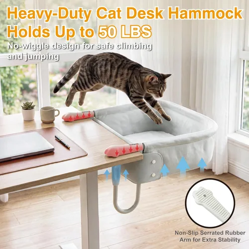 Vista 2 de Cama de escritorio para gatos extra resistente para gatos grandes Blanco