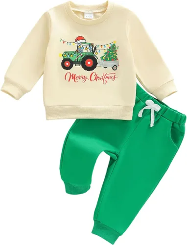 Vista 41 de Conjunto de Navidad para bebé niño con camisa divertida larga y pantalón conjunto de ropa de primera Navidad para niños de 6 a 12, 18, 24 meses 2T