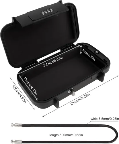 Vista 2 de Caja fuerte portátil, caja de seguridad combinada con código, caja de seguridad antirrobo impermeable con cadena extraíble para playa, dormitorio