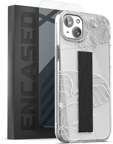 Vista 9 de ENCASED Funda para iPhone 14 diseñada para iPhone 14 con correa de mano, soporte para teléfono y protector de pantalla (mariposa azul)