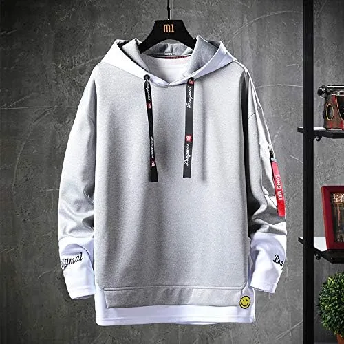 Vista 4 de USTZFTBCL Sudadera con capucha para hombre Harajuku japonesa de estilo hip hop para hombre
