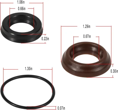 Vista 3 de Yoursme AR1857 Kit de embalaje Kit de reparación de sello XR de 0.709 in para bomba de lavadora a presión Annovi Reverberi RK RKA RKV XRC XRA