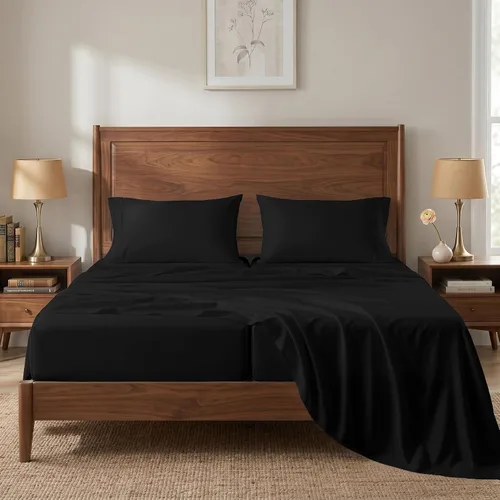 Vista 56 de LANE LINEN Sábanas de cama individual – 450TC algodón peinado de fibra larga de alta calidad, color blanco Soft & Breathable Twin Sheet &