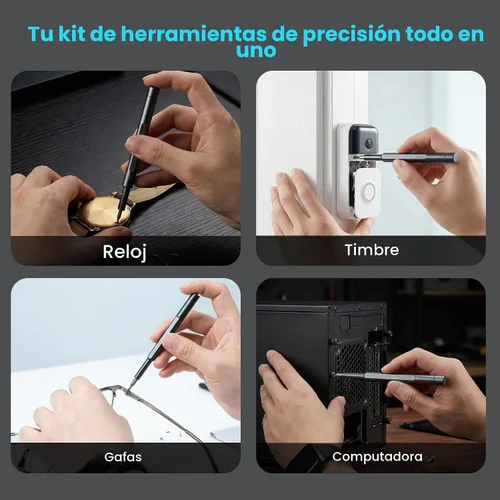 Vista 6 de Kit de destornilladores de precisión 46 en 1 con puntas magnéticas y estuche de metal, kit de herramientas de reparación compacto para teléfono